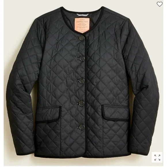 J. Crew Quilted Puffer Lady Jacket with PrimaLoft Black - Picture 3 of 11